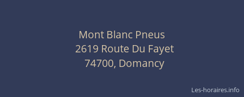 Mont Blanc Pneus