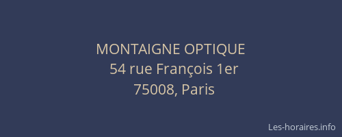 MONTAIGNE OPTIQUE