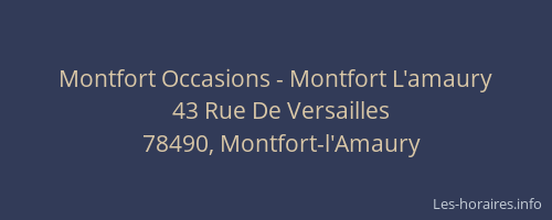 Montfort Occasions - Montfort L'amaury