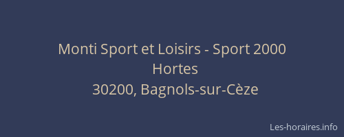 Monti Sport et Loisirs - Sport 2000
