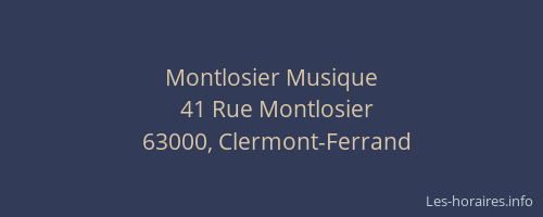 Montlosier Musique