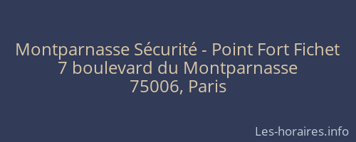 Montparnasse Sécurité - Point Fort Fichet