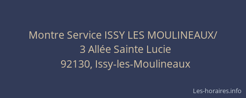 Montre Service ISSY LES MOULINEAUX/
