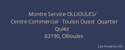 Montre Service OLLIOULES/