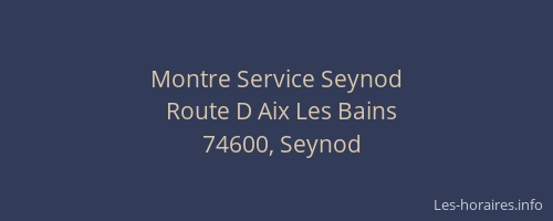 Montre Service Seynod