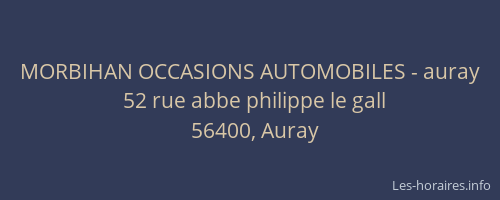 MORBIHAN OCCASIONS AUTOMOBILES - auray