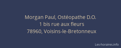 Morgan Paul, Ostéopathe D.O.