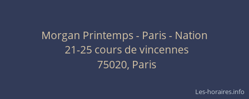 Morgan Printemps - Paris - Nation