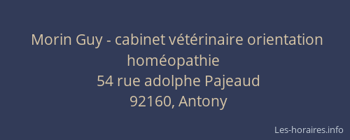 Morin Guy - cabinet vétérinaire orientation homéopathie