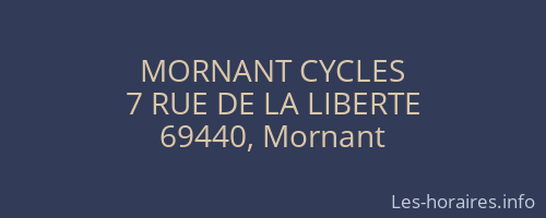 MORNANT CYCLES