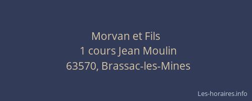 Morvan et Fils