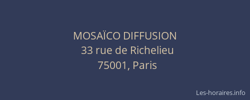 MOSAÏCO DIFFUSION