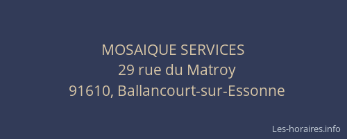 MOSAIQUE SERVICES