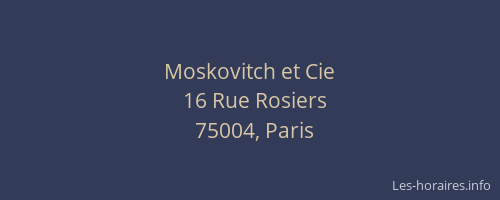 Moskovitch et Cie