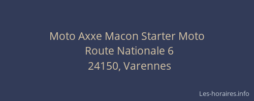 Moto Axxe Macon Starter Moto