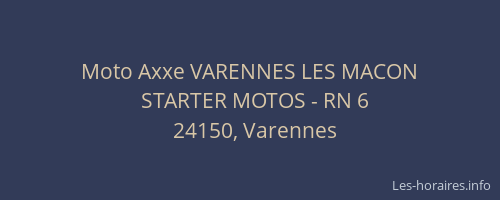 Moto Axxe VARENNES LES MACON