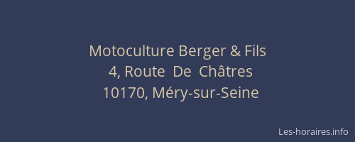 Motoculture Berger & Fils