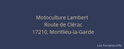 Motoculture Lambert