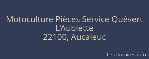 Motoculture Pièces Service Quévert
