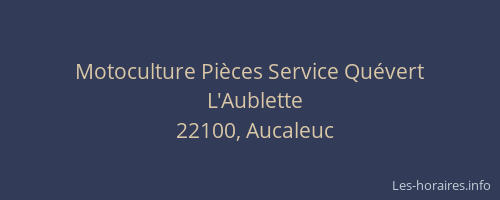 Motoculture Pi&egrave;ces Service Qu&eacute;vert
