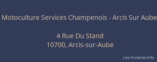 Motoculture Services Champenois - Arcis Sur Aube