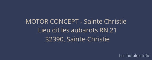 MOTOR CONCEPT - Sainte Christie