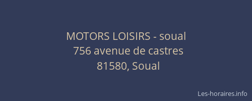 MOTORS LOISIRS - soual