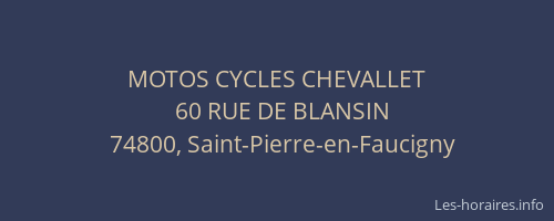 MOTOS CYCLES CHEVALLET