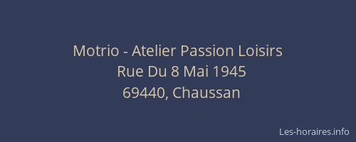 Motrio - Atelier Passion Loisirs