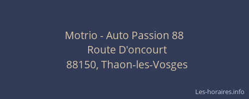 Motrio - Auto Passion 88