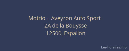 Motrio -  Aveyron Auto Sport