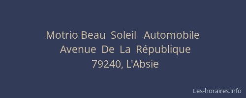 Motrio Beau  Soleil   Automobile