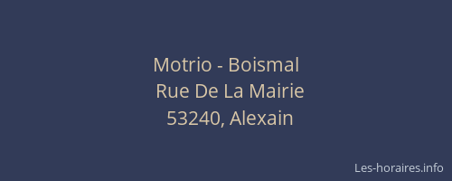 Motrio - Boismal