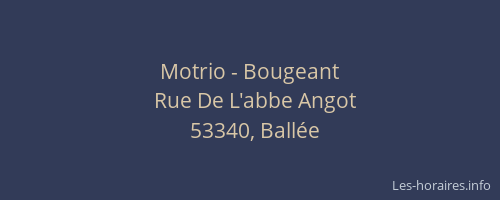 Motrio - Bougeant