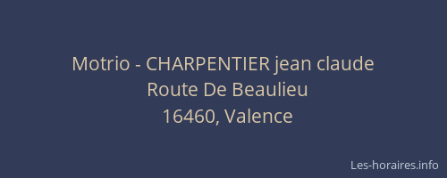 Motrio - CHARPENTIER jean claude