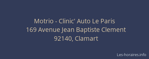 Motrio - Clinic' Auto Le Paris