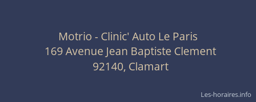 Motrio - Clinic' Auto Le Paris