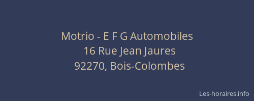Motrio - E F G Automobiles