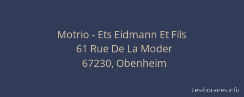 Motrio - Ets Eidmann Et Fils