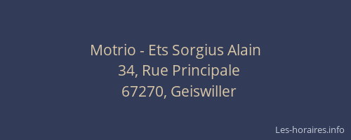 Motrio - Ets Sorgius Alain
