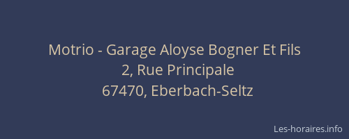 Motrio - Garage Aloyse Bogner Et Fils