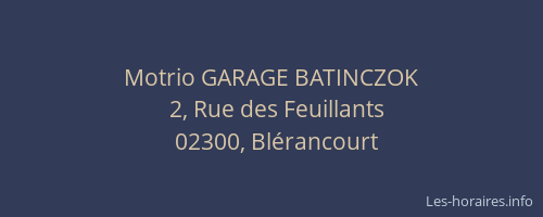 Motrio GARAGE BATINCZOK