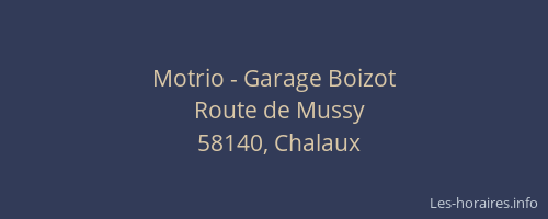 Motrio - Garage Boizot