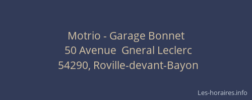 Motrio - Garage Bonnet