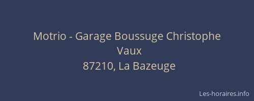 Motrio - Garage Boussuge Christophe