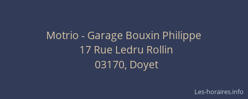 Motrio - Garage Bouxin Philippe