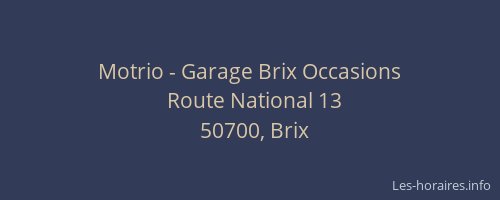 Motrio - Garage Brix Occasions