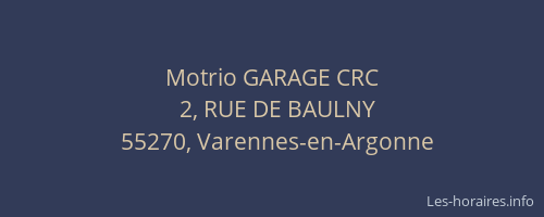 Motrio GARAGE CRC