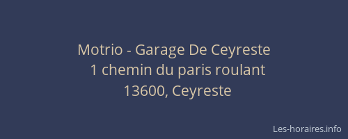 Motrio - Garage De Ceyreste