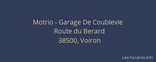 Motrio - Garage De Coublevie